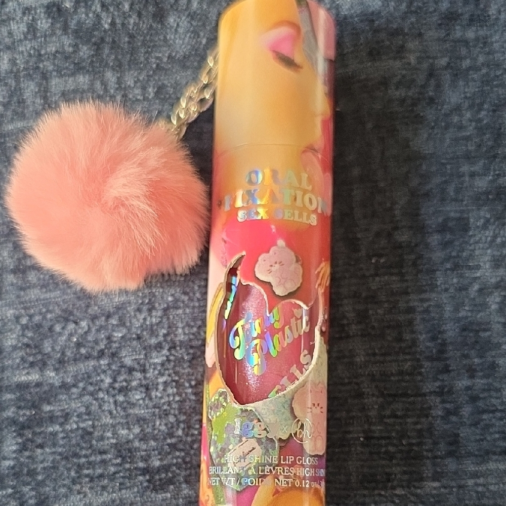 Too Faced Lip Gloss with Pink Pom Pom Shade Sex Sells